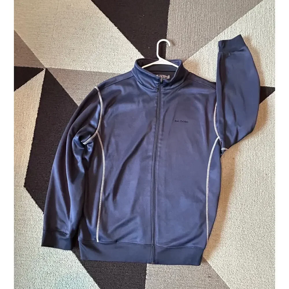 BIG DOGS Golf Full Zip Navy Blue Athletic Casual Men's Jacket Size XL
